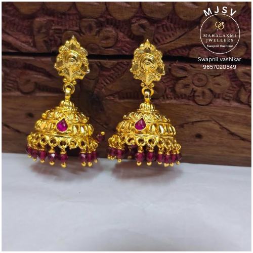 Silver manisha earrings with gold coated