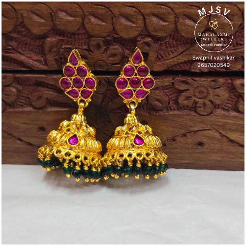 Silver malati earrings with gold coated