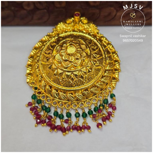 Silver prerana Pendent with gold coated