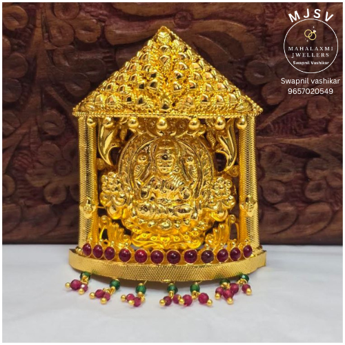 Silver laxmi Pendent with gold coated