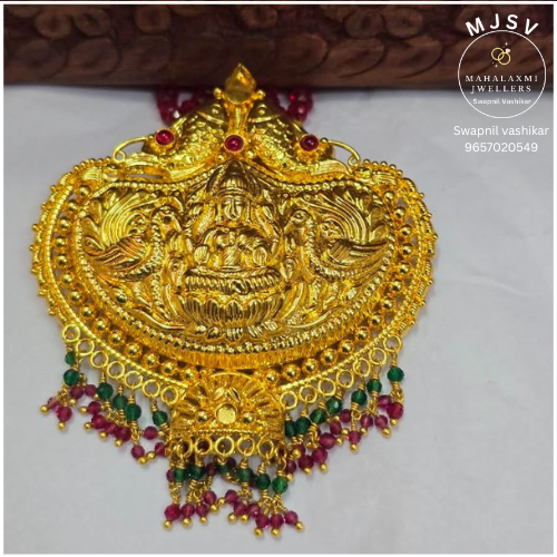 Silver mayurlaxmi Pendent with gold coated