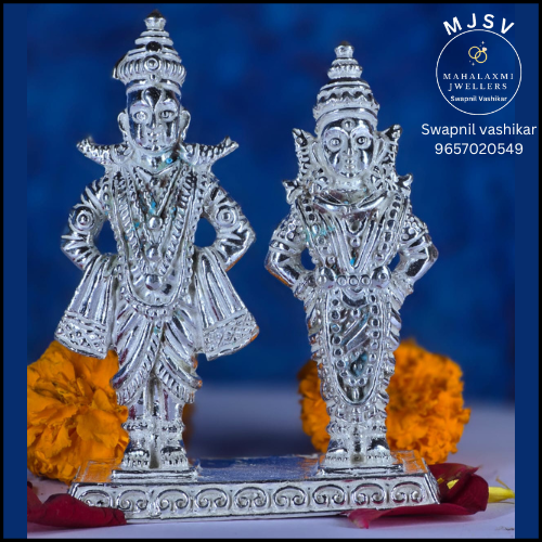 Vithal rukmini idol in silver