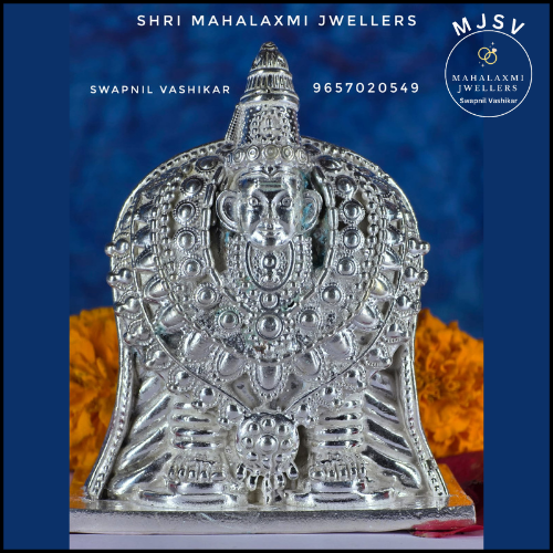 Tuljabhavani alankar puja idol in real silver 3 inches