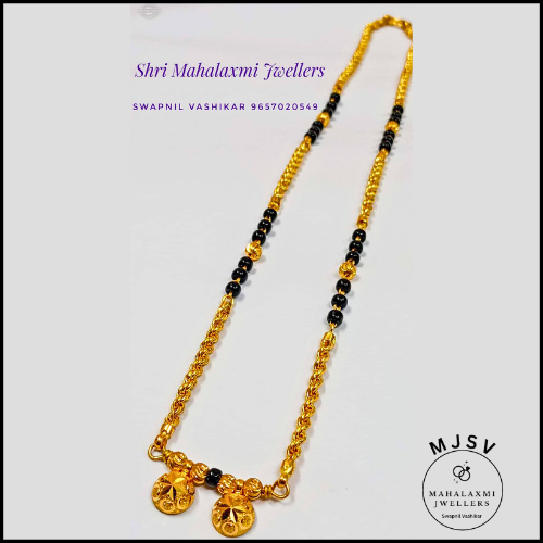 Short wati mangalsutra in real gold