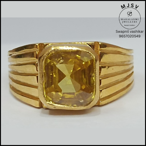 Bold Ring for men - Yellow AD stone