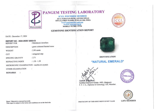 Real Emerald  2.90 caret