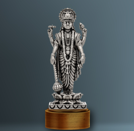 Lord Vishnu Silver Idol