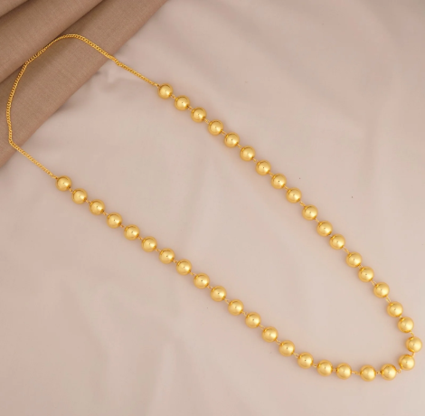 Kolhapuri Plain Gold Plated Beads Mala