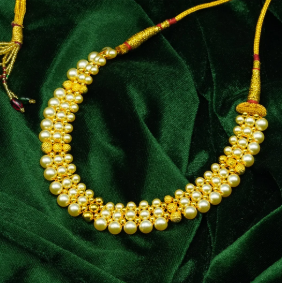 Gold Pearl Tushi Necklace