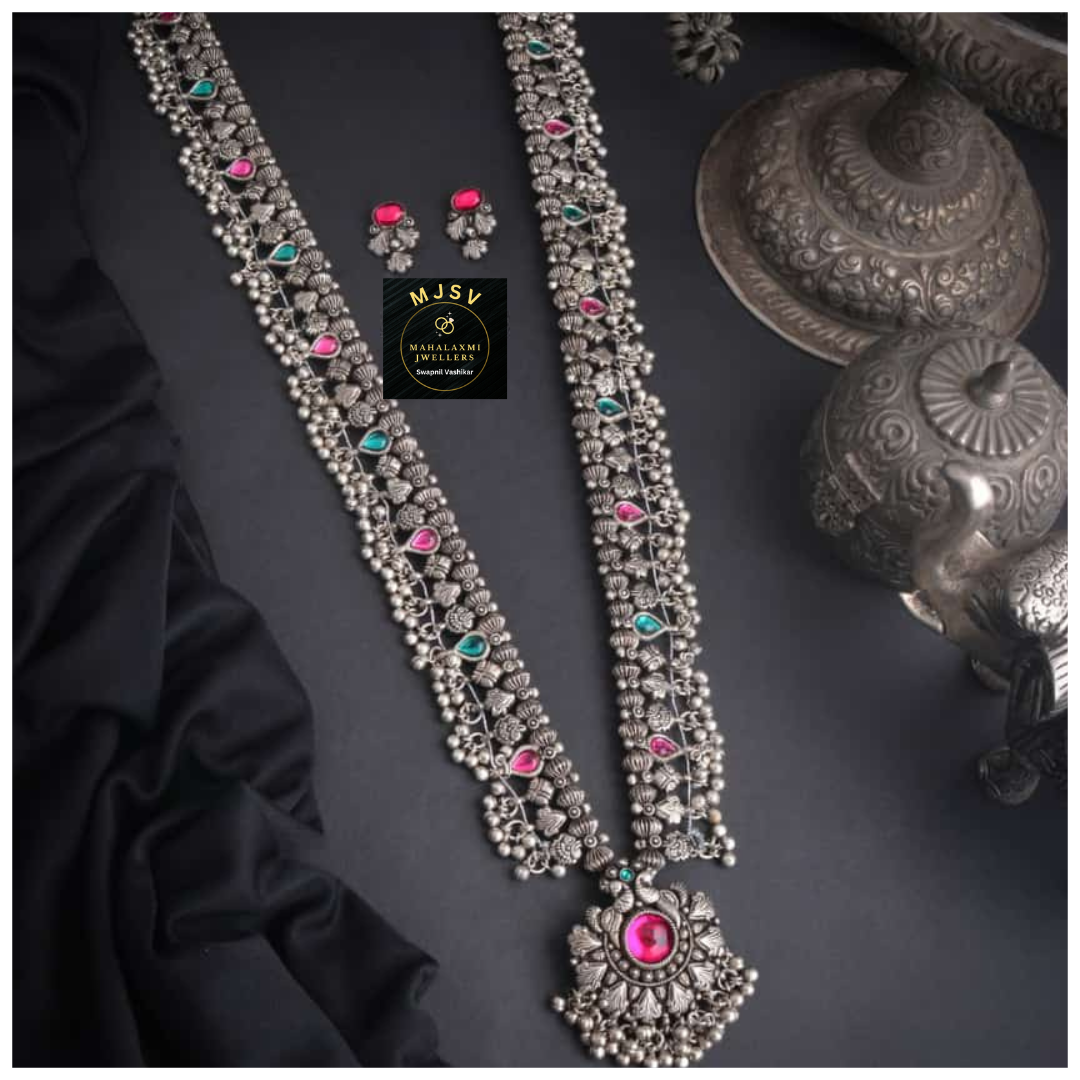 Silver coated Navya Long Saaj set