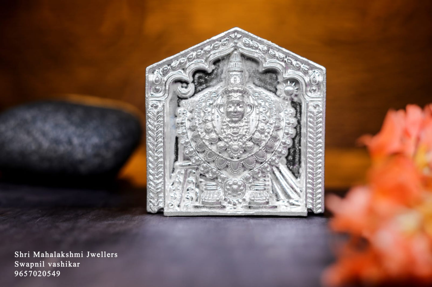 Tuljabhavani Alankar rup 3D taak in silver