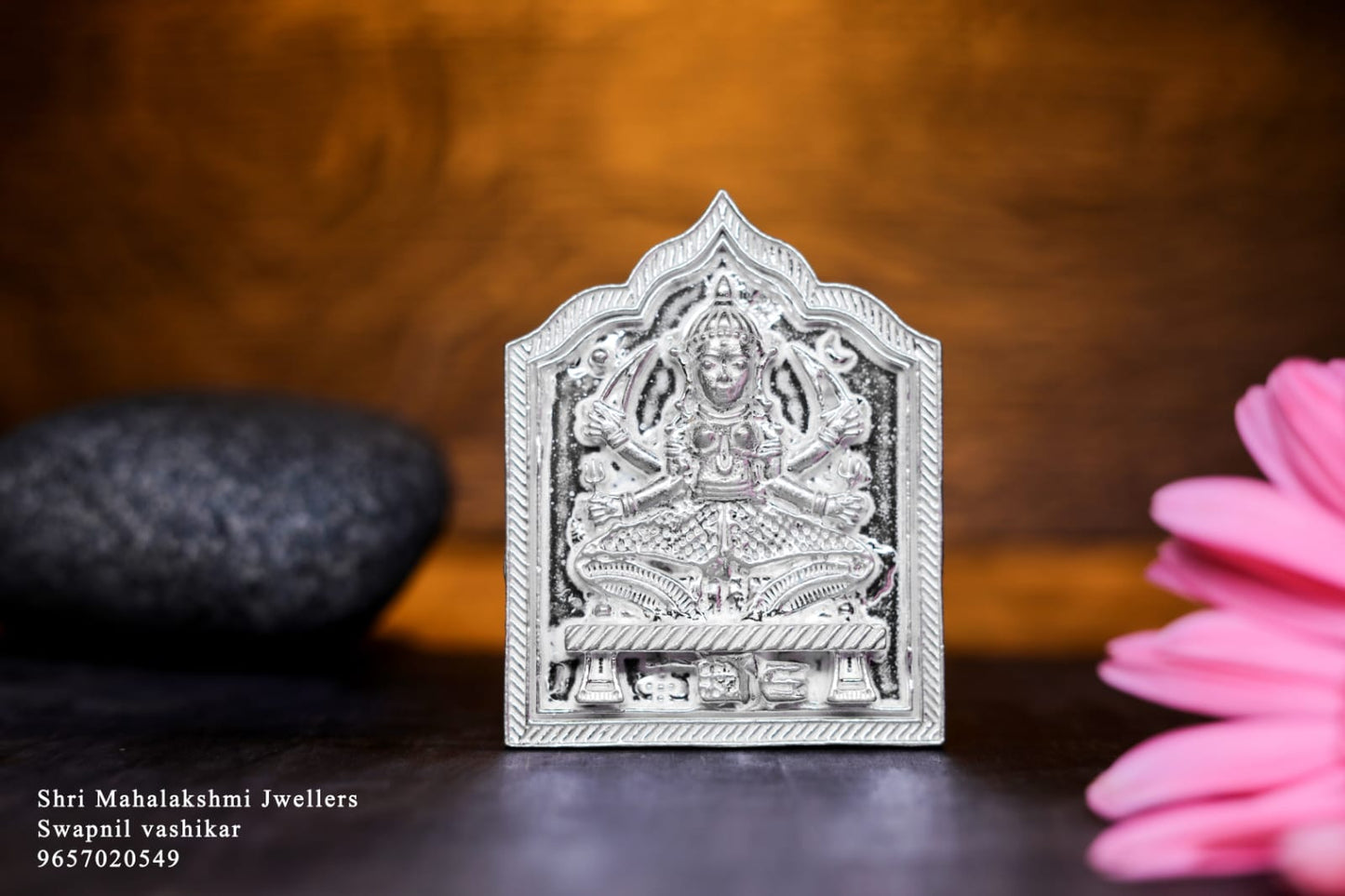 Chourang Laxmi 3D taak in silver