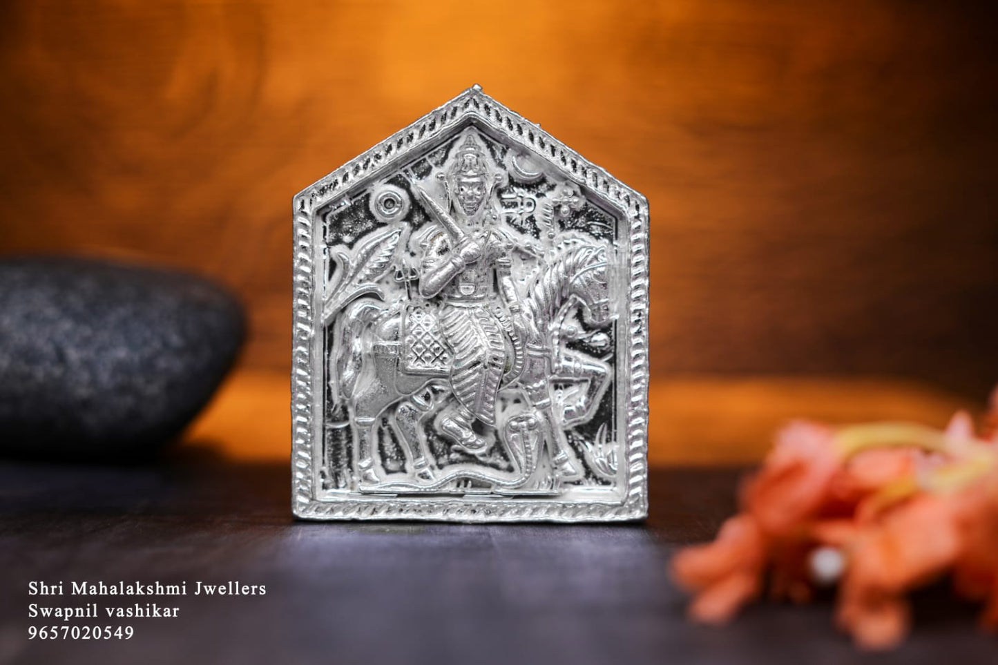 Jyotiba / Rakshak Dewta 3D taak in silver