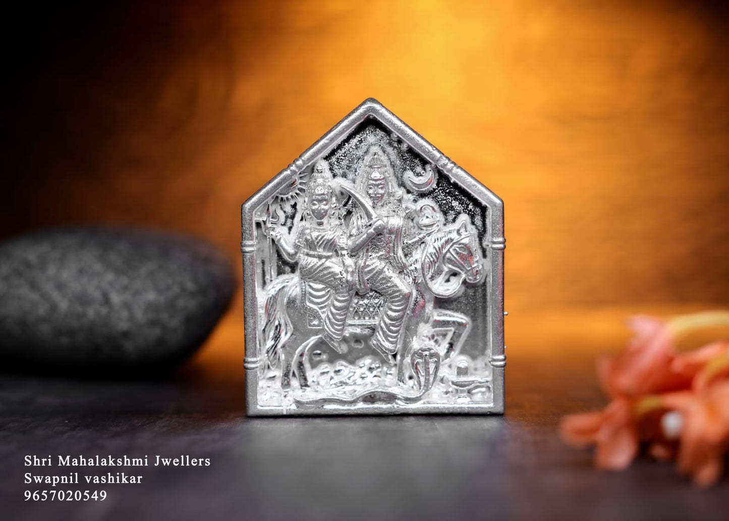 Bhairi bhawani 3D taak in silver