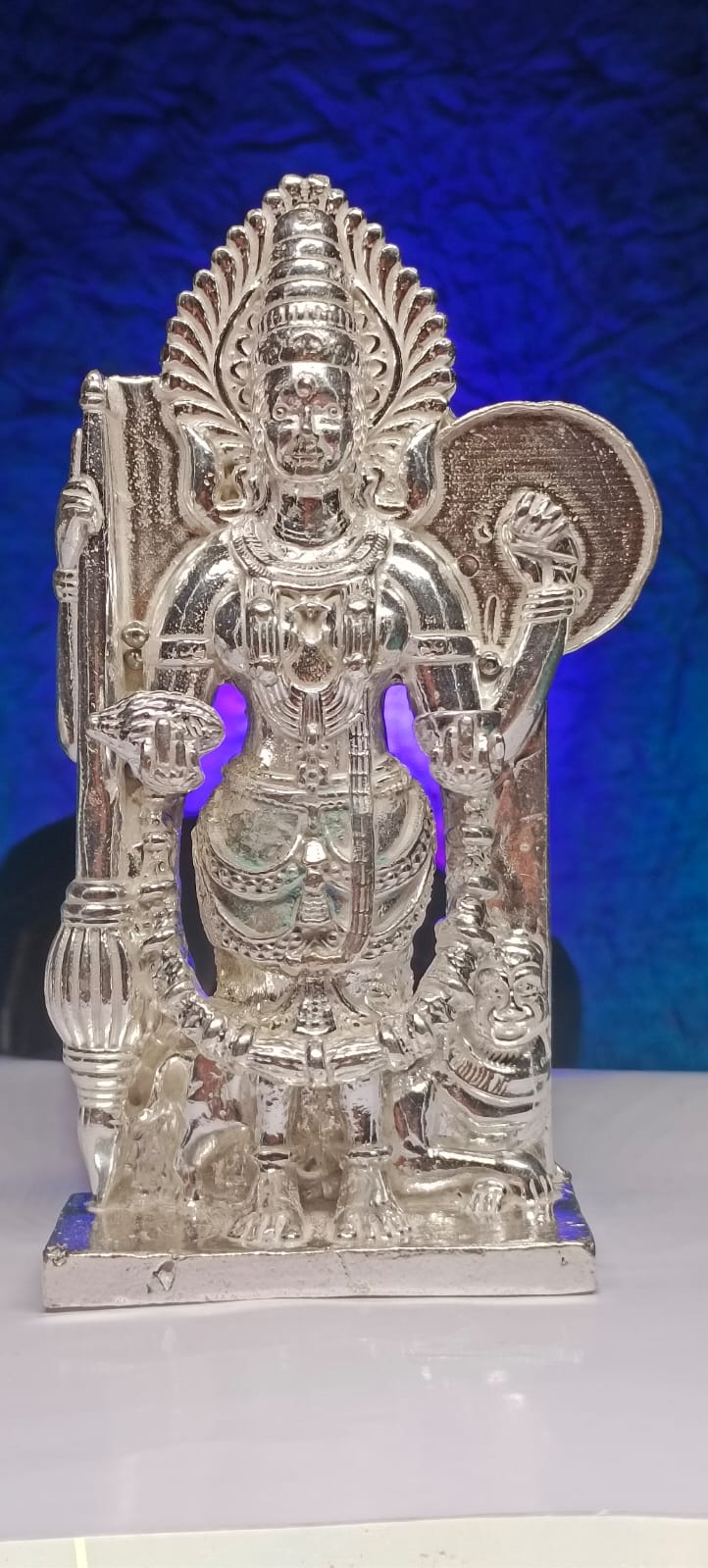 Kolhapur Mahalaxmi mul swarup silver idol 5 inches