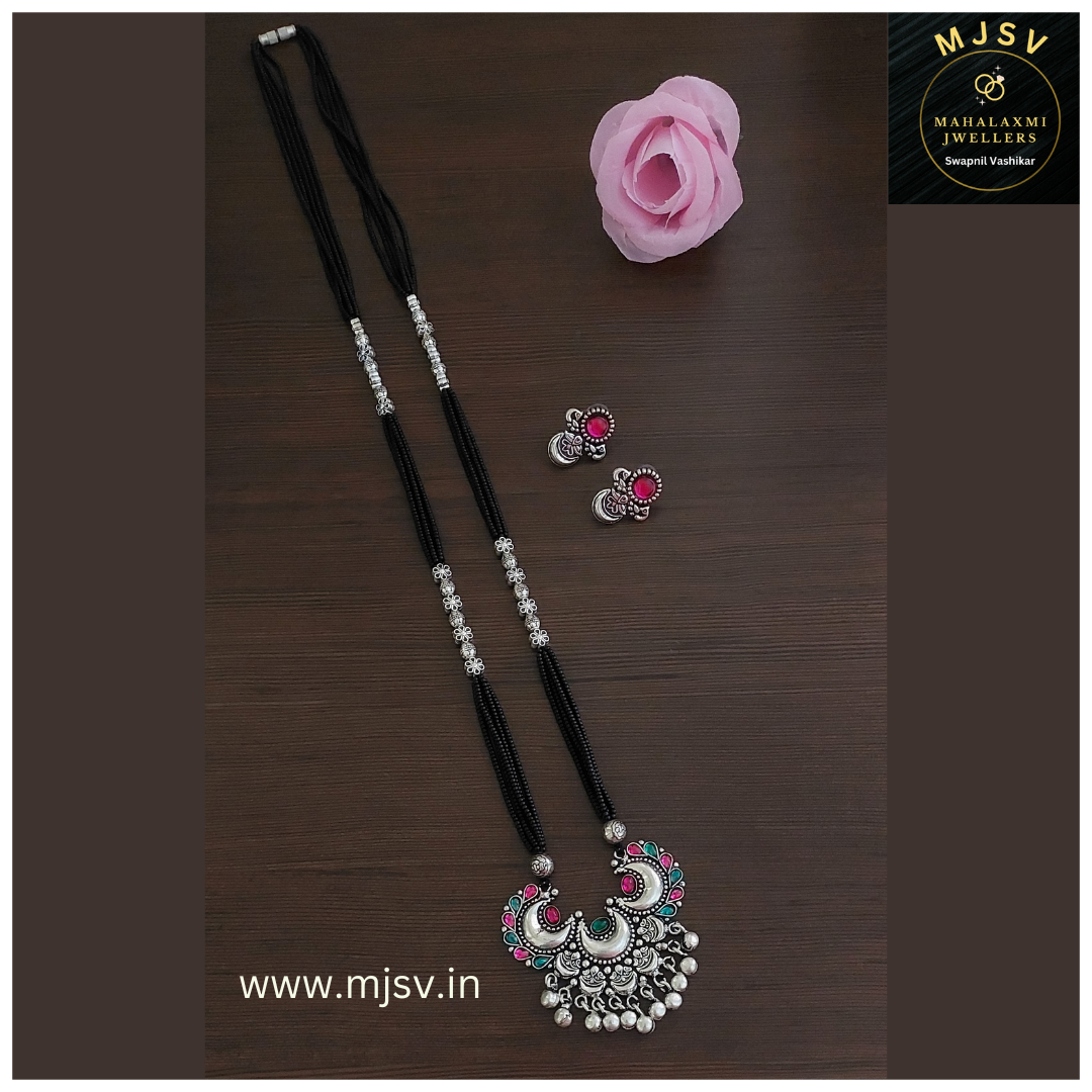 Real silver coated Long Mangalsutra set 11