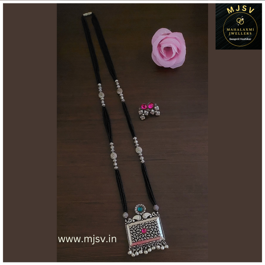 Real silver coated Long Mangalsutra set 13