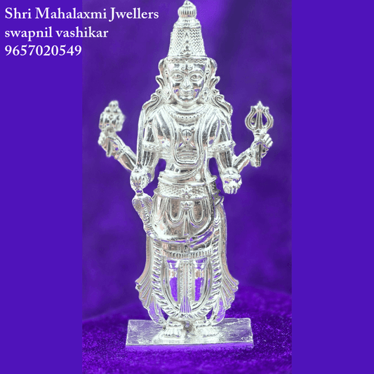 Jyotiba in Silver in mul swarup pattern