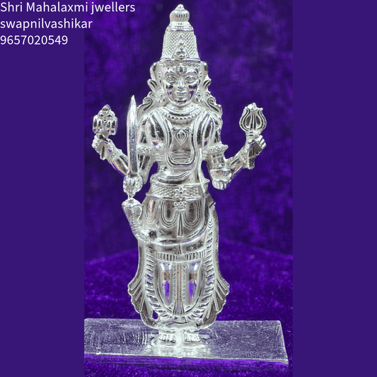 Jyotiba in silver in mul swarup pattern