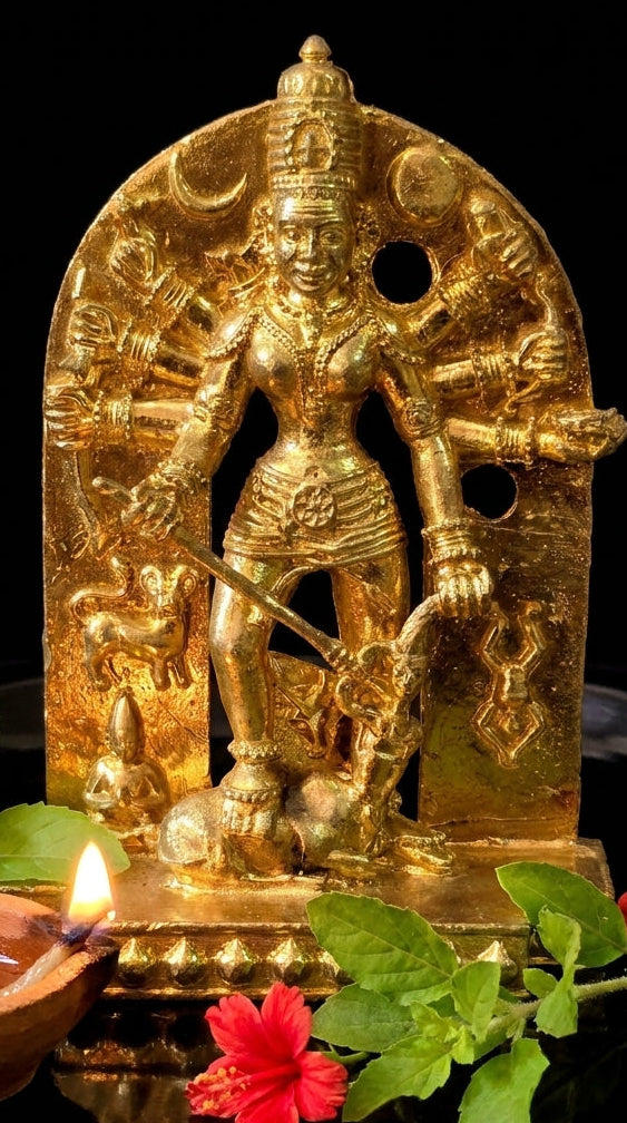 Tuljabhavani main rup idol in Panchdhatu 4 inches New Version